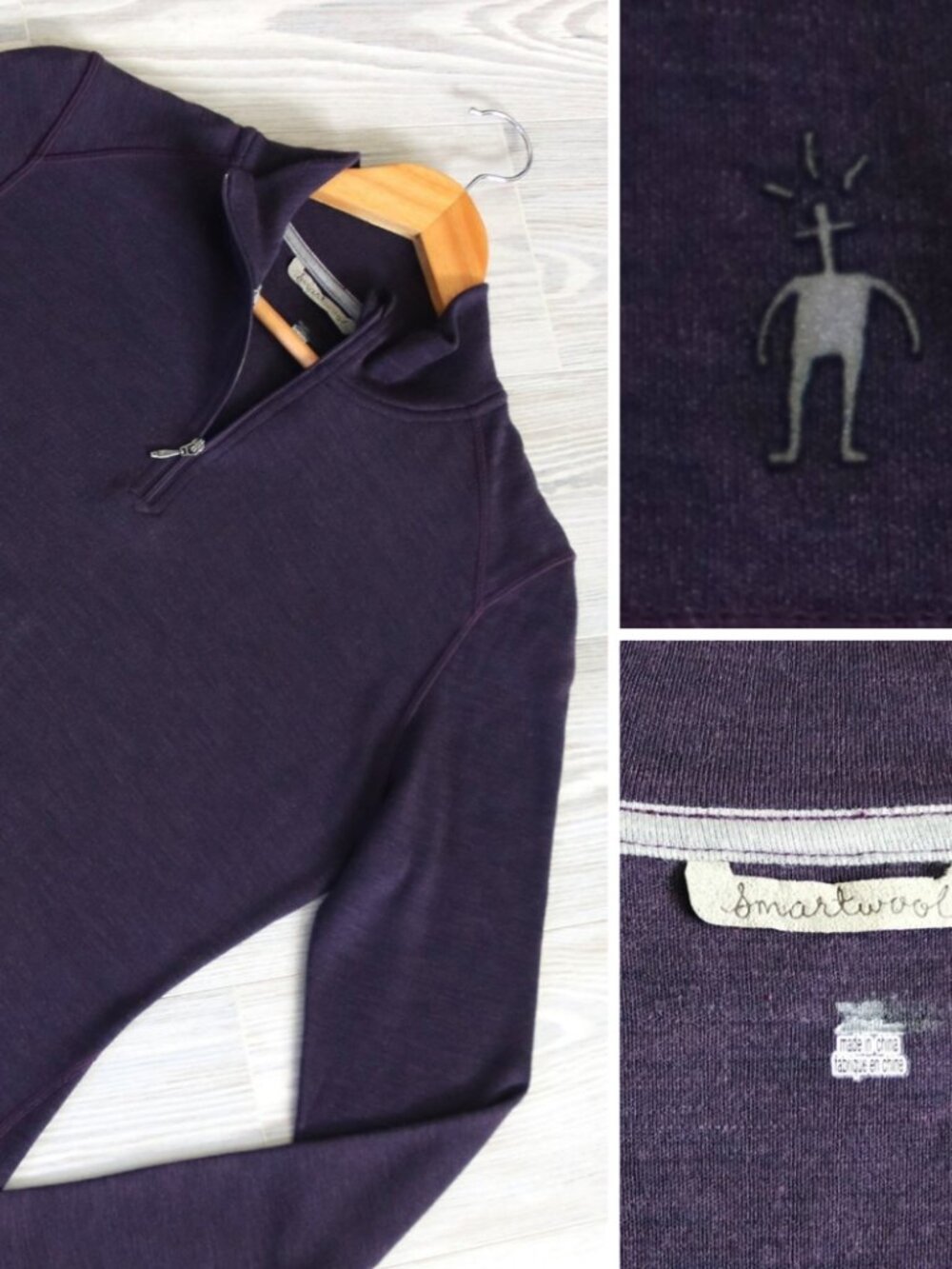 Smartwool Merino Wool Baselayer Women's XL Lavender Zip Pullover Outdoor Skiing